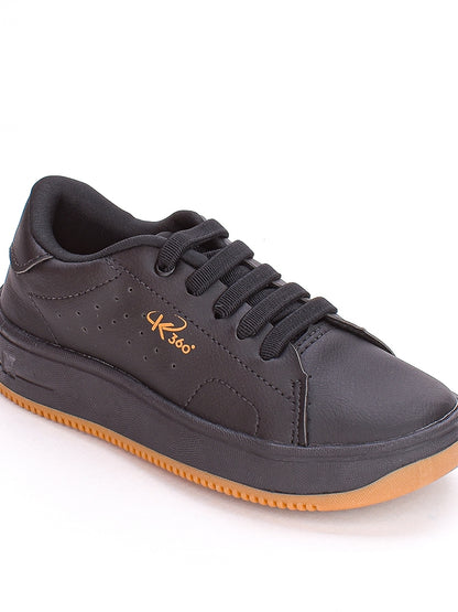 Tênis Casual Infantil Masculino Kidy Respitec Cadarço Preto