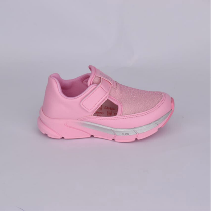Tênis Menina Infantil Kidy Energy Baby Respitec Rosa e Prata