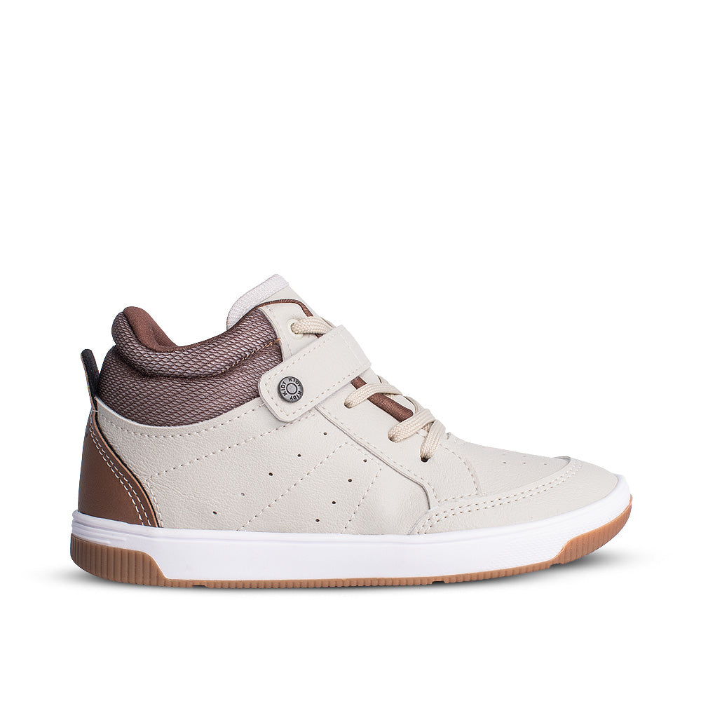 Tênis Infantil Menino Kidy Astral Natural/Caramelo Cano Alto