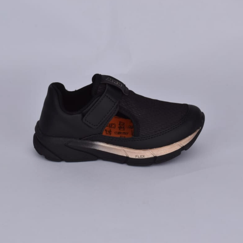 Tênis Menino Infantil Kidy Energy Baby Respitec Preto e Bronze