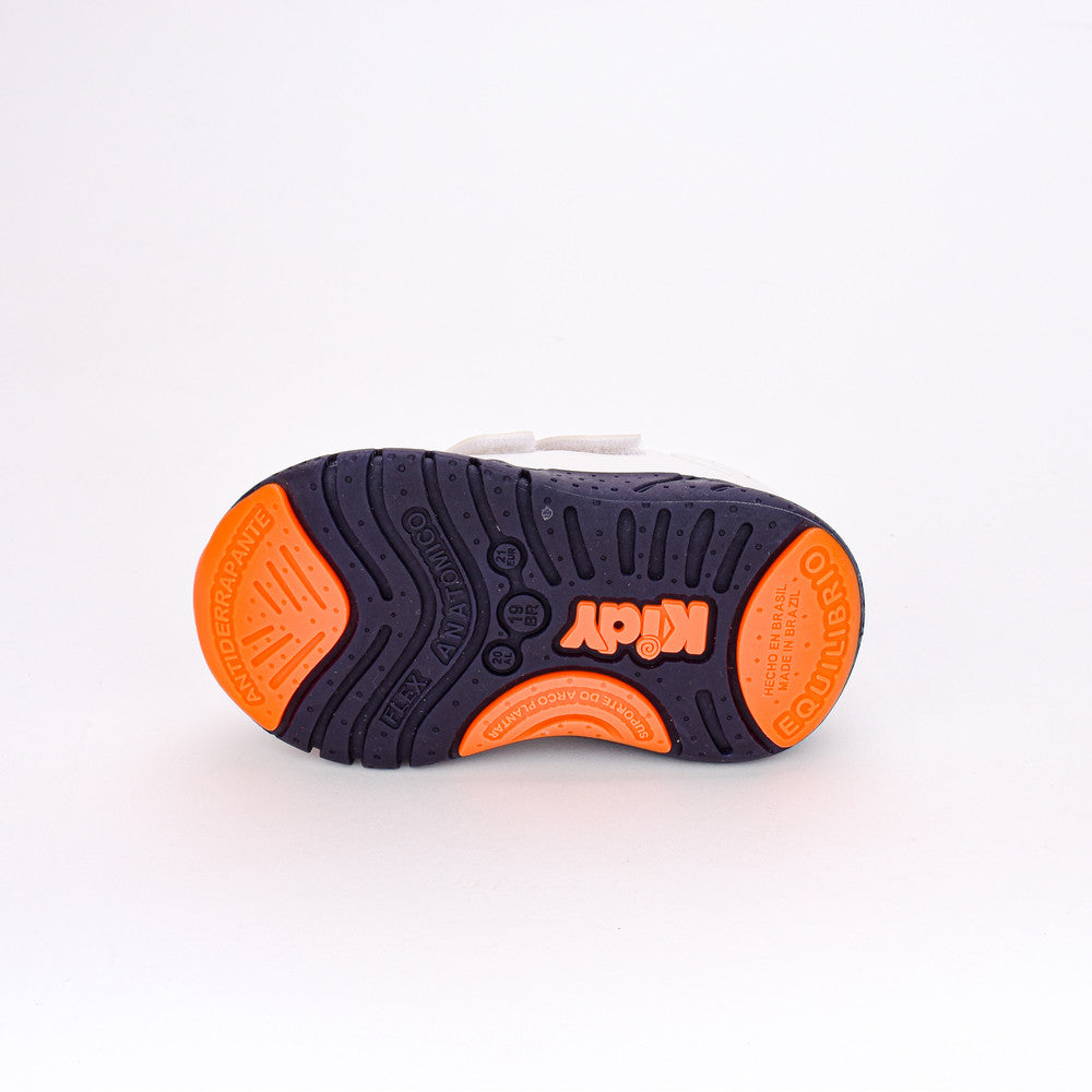 TENIS INFANITL MENINO KIDY EQUILIBRIO BRANCO/MARINHO