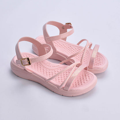 Kit Sandália Infantil Menina Kidy Fly Nude + Livro Bob Goods