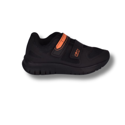 Tênis Menino Infantil Kidy Ultra Flex Preto e Laranja Neon