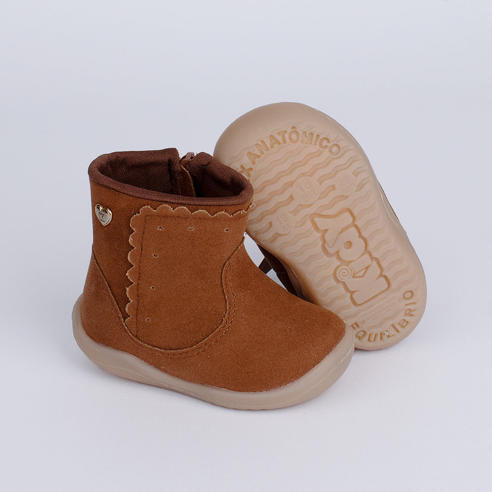 Bota Menina Infantil Kidy Baby Soft Marrom