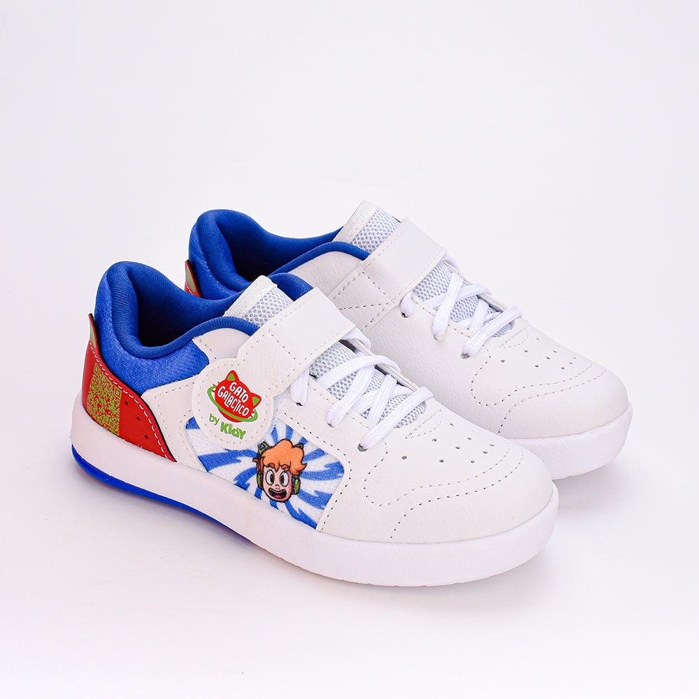 TÊNIS Menino Infantil HYPE Gato GALACTICO BRANCO/COLORIDO Kidy