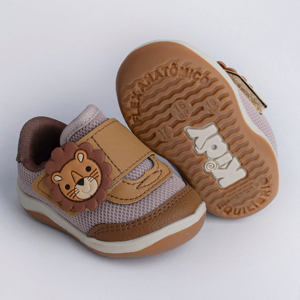 Tênis Menino Infantil Kidy Colors Equilíbrio Natural e Caramelo