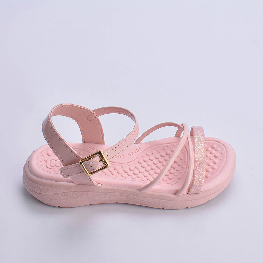 Kit Sandália Infantil Menina Kidy Fly Nude + Livro Bob Goods