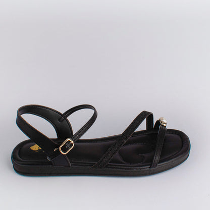 Rasteira Menina Kidy Flat Preto