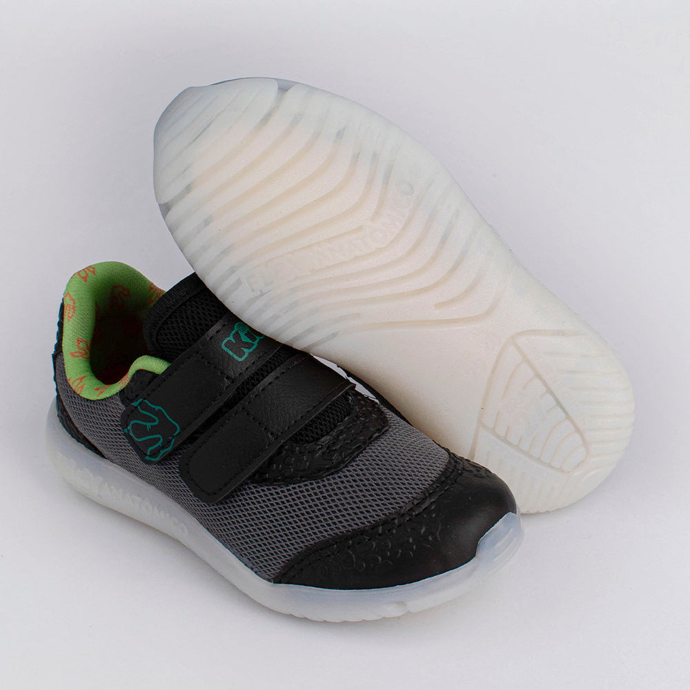 TENIS KIDY FLEX LIGHT PRETO/GRAFITE/VERDE Kidy