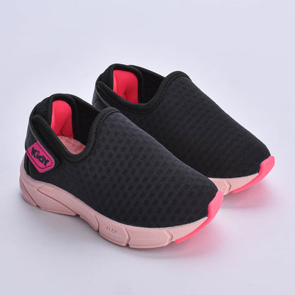 TÊNIS INFANTIL MENINA KIDY ENERGY BABY RESPITEC PRETO/PINK NEON