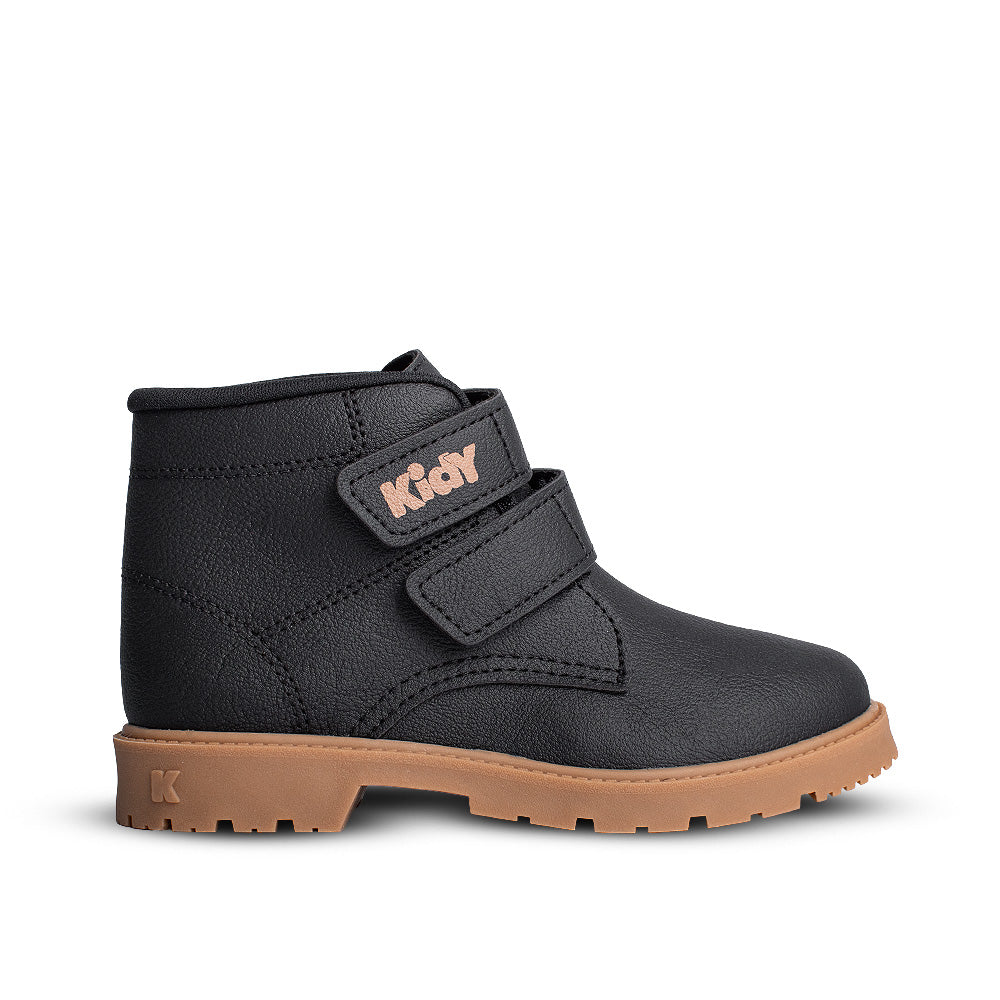 Bota Coturno Infantil Menino Kidy Max Preto Solado Tratorado e Velcro