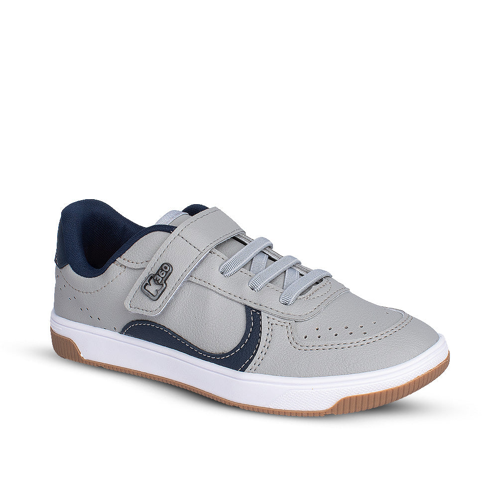 Tênis Infantil Menino Kidy K-360 Casual Conforto Gelo/Cinza/Marinho Macio