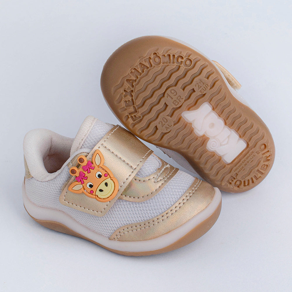 Tênis Menina Kidy Colors Equilíbrio Ouro