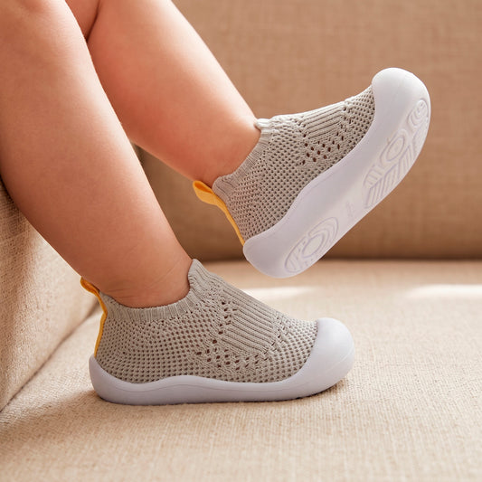 Tenis Meia Infantil Baby Unissex Kidy Cinza Primeiros Passos