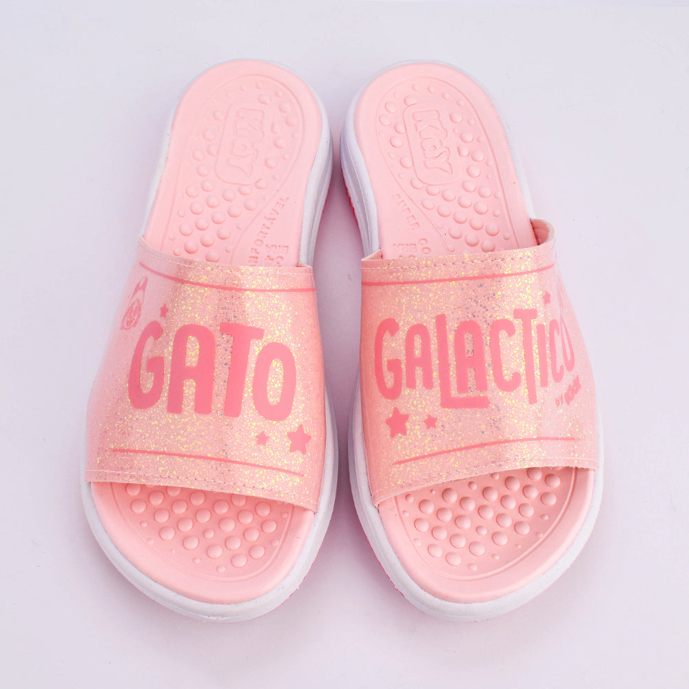 Chinelo Infantil Menina Gato Galáctico Kidy Fly Rosa Confortável
