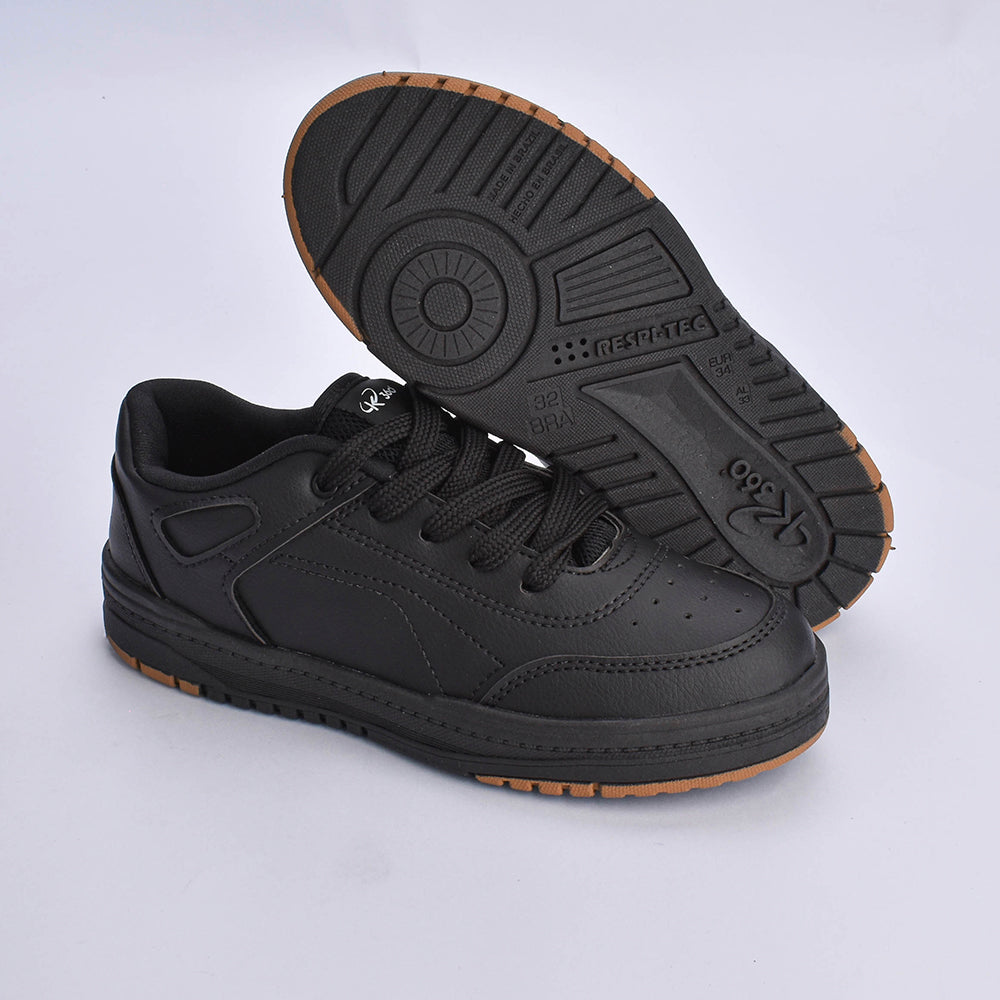 Tênis Menino Infantil K360 Estilo Respitec Preto e Caramelo - Kidy