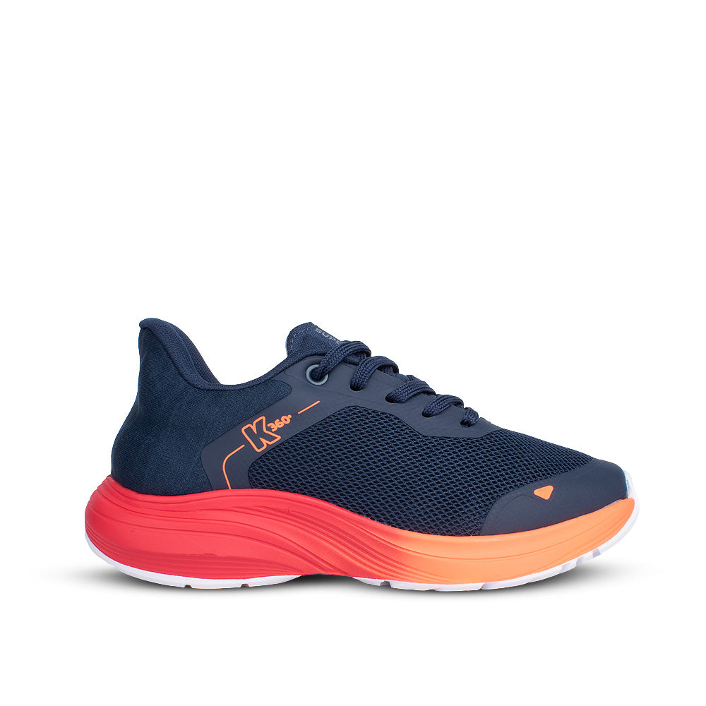 Tênis Infantil Menino Kidy K-360 Super Leve Marinho/Laranja/Vermelho Leve Conforto