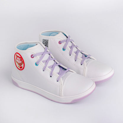 Tênis Kidy Astral Gato Galáctico Branco e Lilás