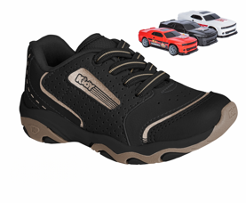 Tênis Kidy Play Respitec Preto e Dourado Infantil