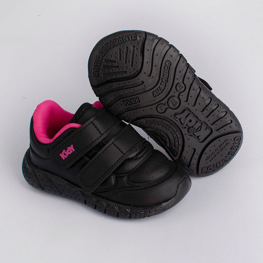 Tênis Menina Infantil Kidy Equilíbrio Preto e Pink