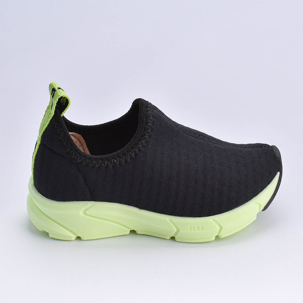 Tênis Kidy Energy Bebê Respitec Preto com Neon - Calce Fácil, Leve e Confortável