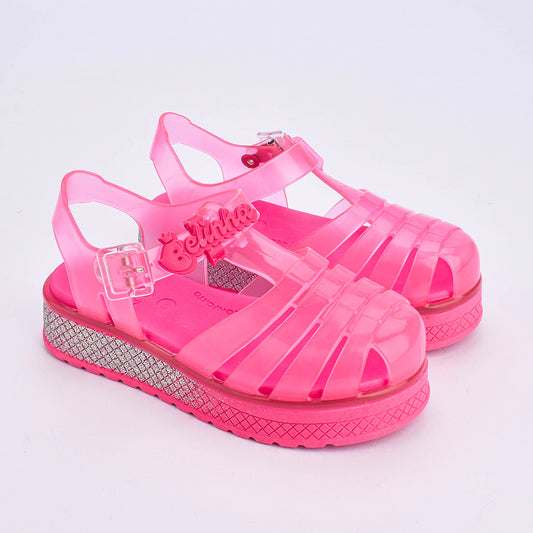 Sandália Infantil Menina Kidy Belinha Gloss Pink Conforto Delicada