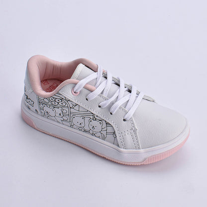 Kit Tênis Infantil Menina Astral Branco + Livro Bob Goods