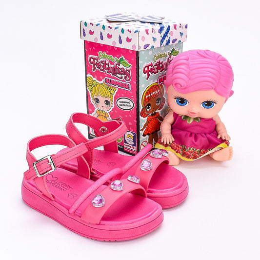 Sandália Infantil Kidy Flat Form Com Brinquedo Pink