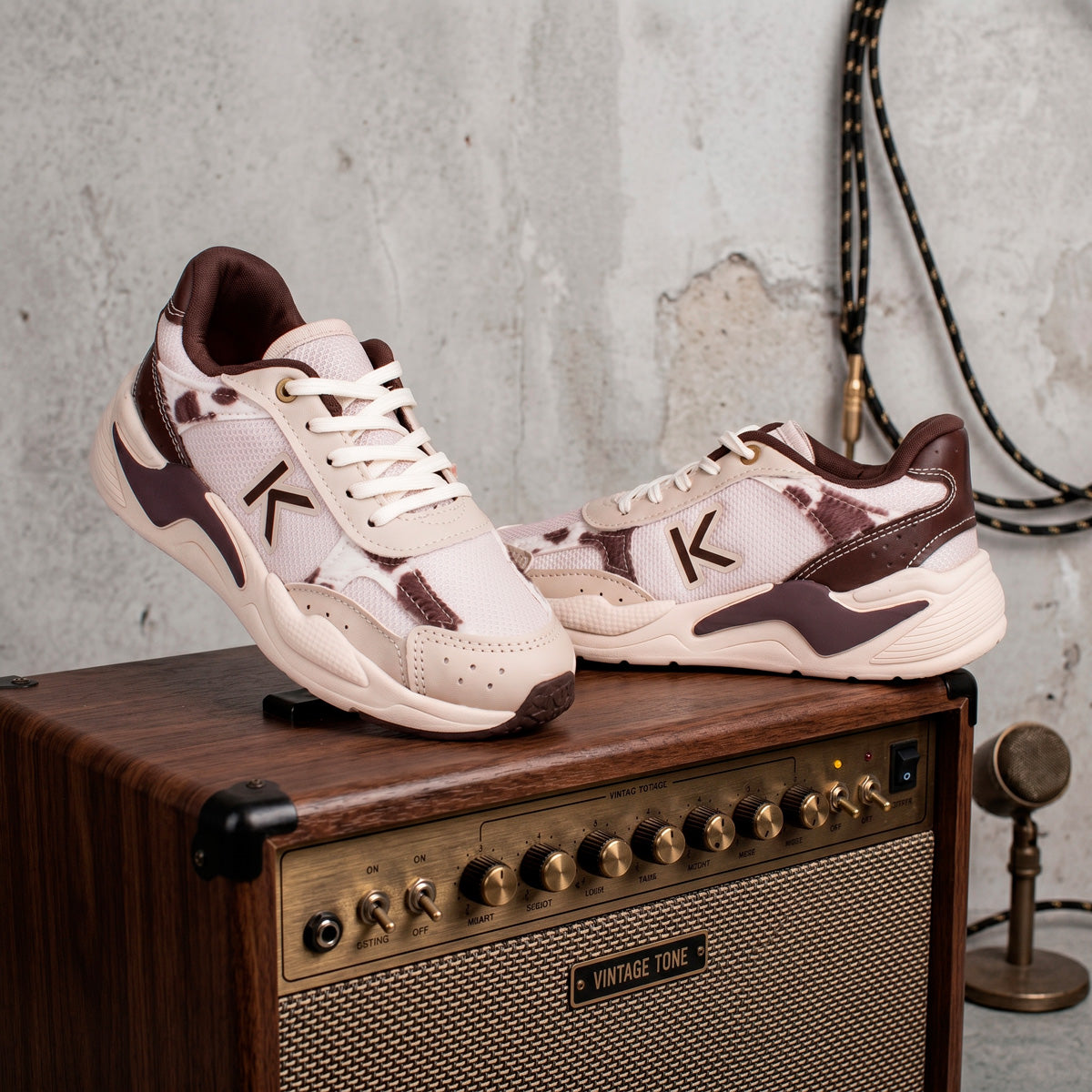 Tênis Infantil Menina Kidy K360 Casual Retro Marfim/Marrom