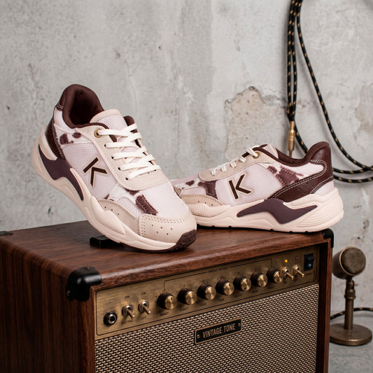 Tênis Infantil Menina Kidy K360 Casual Retro Marfim/Marrom