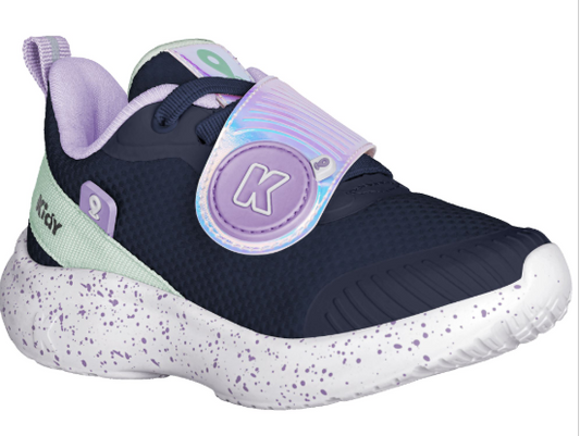Pré-Venda  Tênis Infantil Menina Kidy Nuvem Localize Marinho e Lilás - Com Chip Localizador