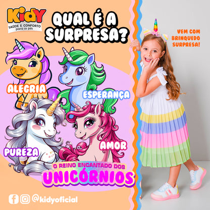 Tênis Menina Infantil Kidy Ultra Flex Branco e Colorido
