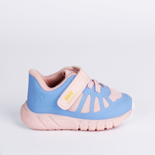 Tênis Menina Infantil Kidy Equilíbrio Azul e Nude