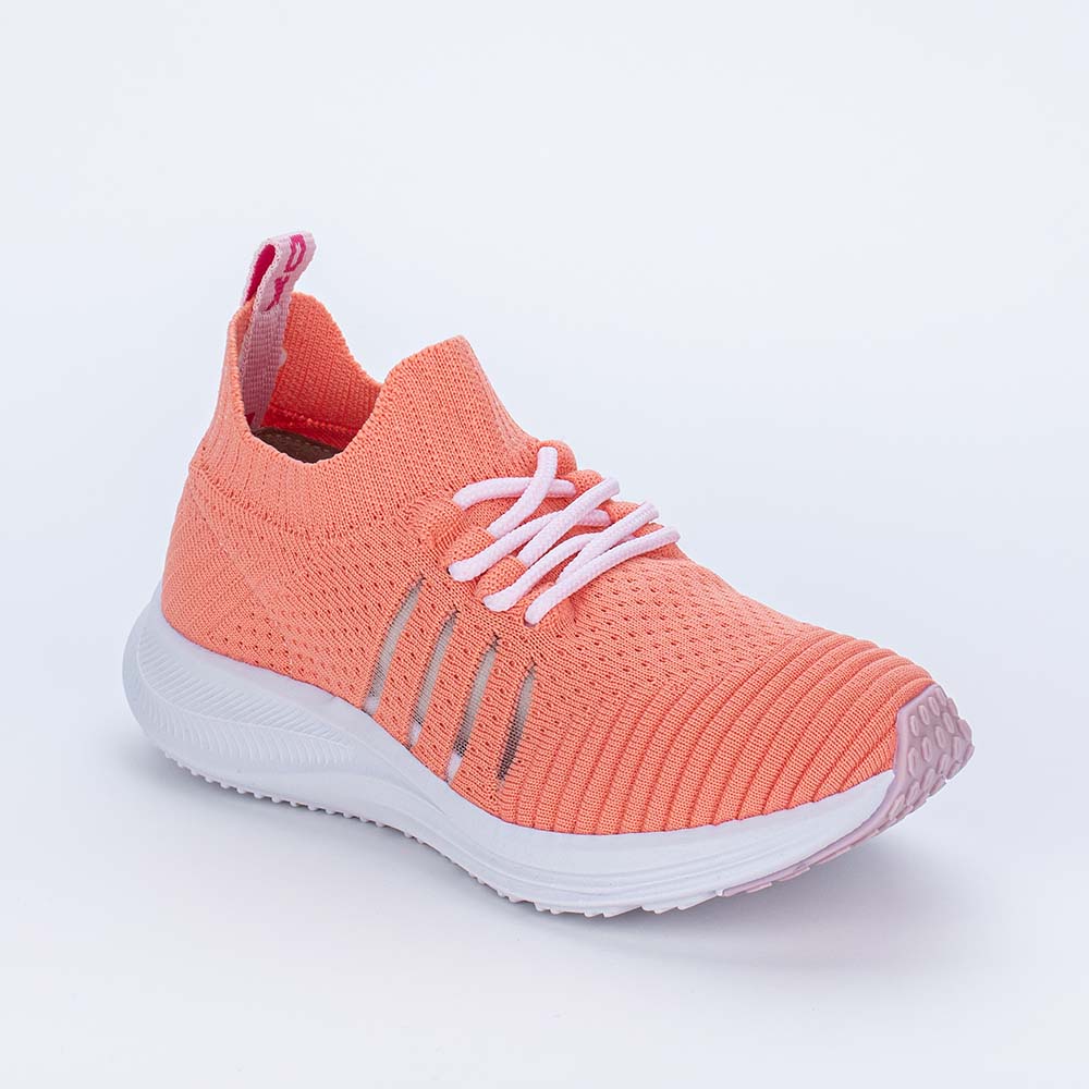 Tênis Menina Kidy Energy Respitec Nude e Branco 28 ao 39