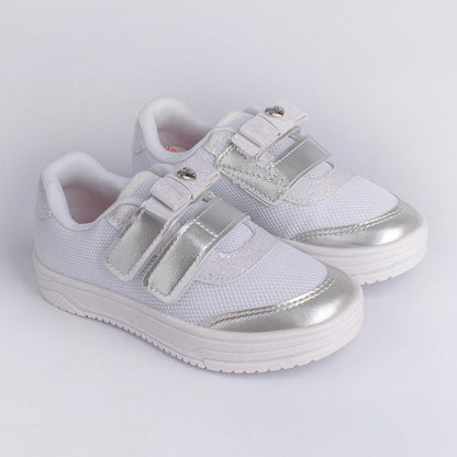 Tênis Menina Kidy Happy Branco e Prata