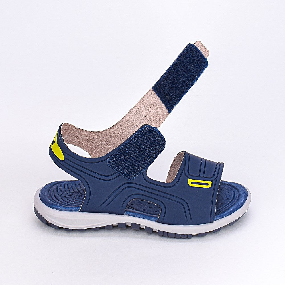 Sandália Infantil Papete Kidy Toys Azul Amarelo e Brinquedo