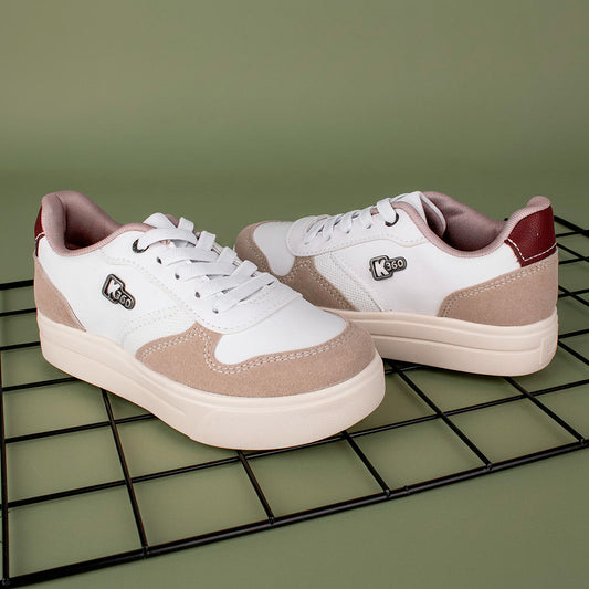 Tênis Infantil Menino Kidy K360 Ultra Leve Branco Casual Moderno