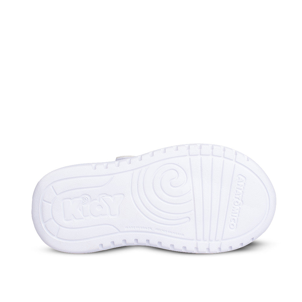 Tênis Infantil Menina Kidy Soft Off White Fecho Duplo e Conforto