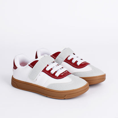 TENIS INFANTIL CASUAL MENINO KIDY ASTRAL BRANCO/CINZA/BORDÔ
