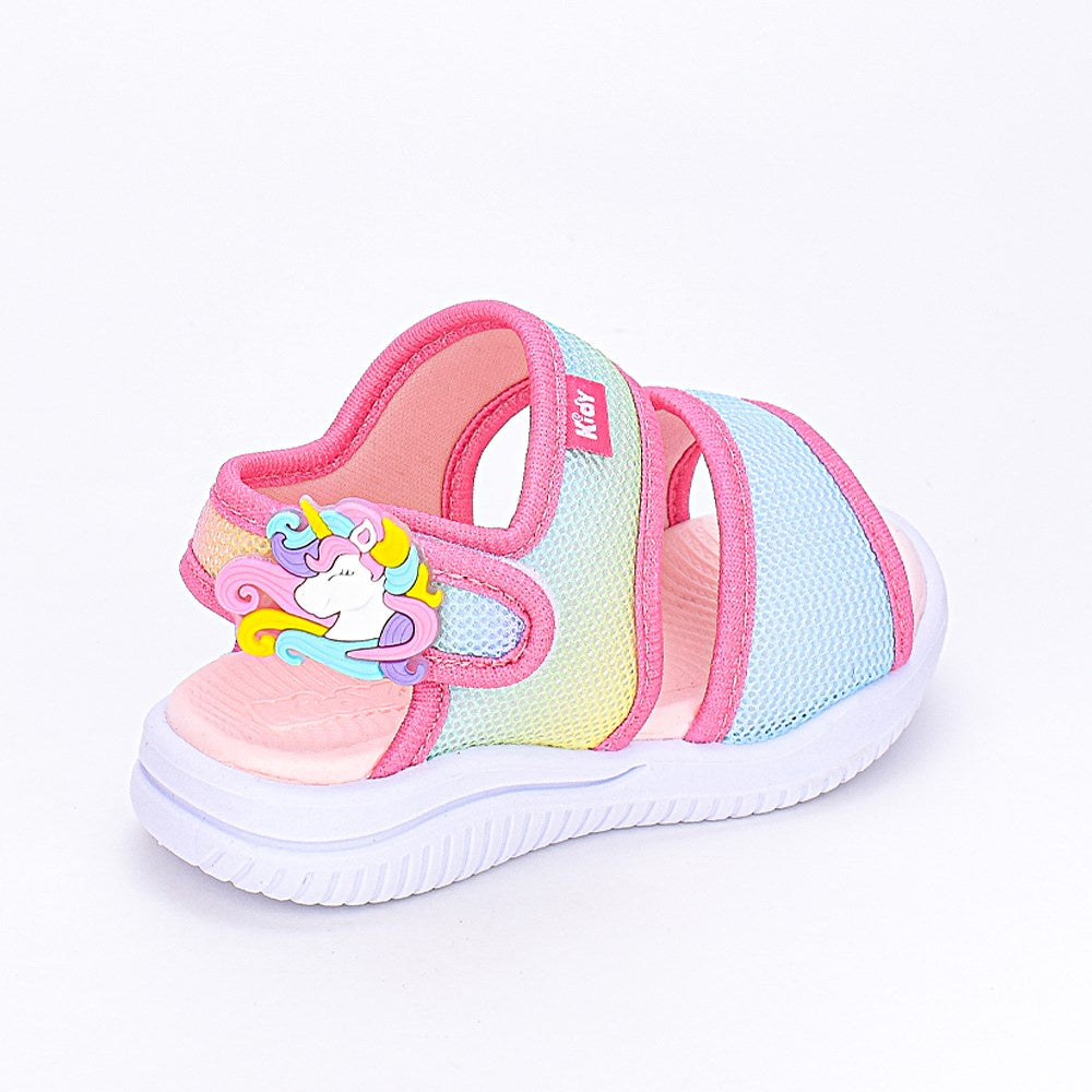 Sandália Menina Infantil Kidy Fly Baby Marinho e Rosa