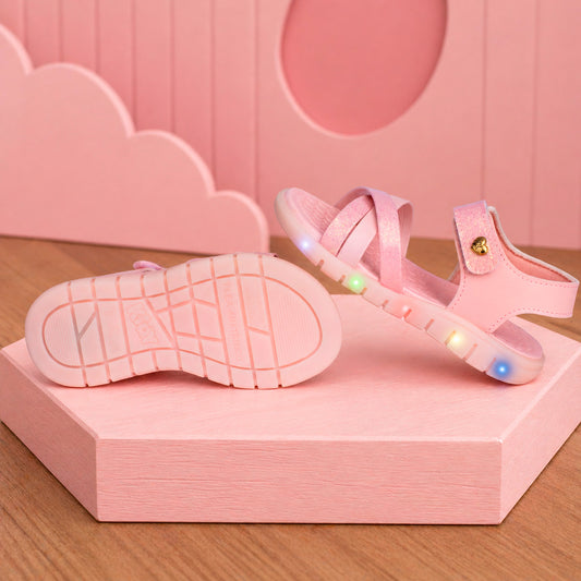 Sandália Infantil Menina Kidy Wave Light Nude com Luz