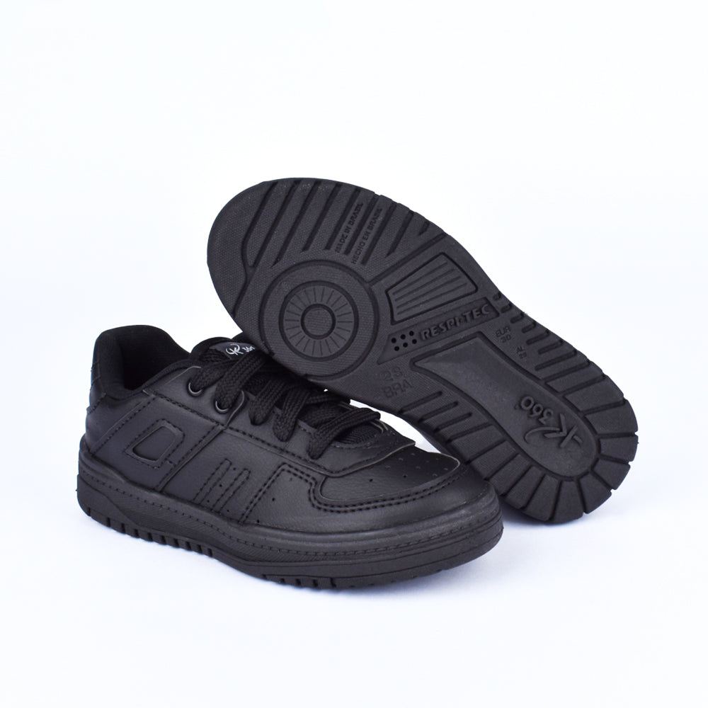 Tênis Infantil Menino Kidy K360 Estilo Respitec Preto Respirável e Confortável