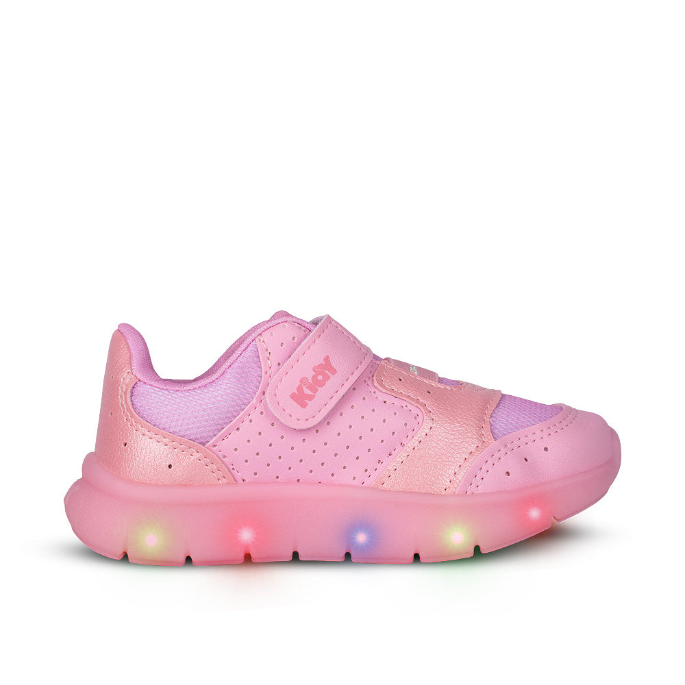 Tênis Infantil Menina Kidy Flex Light Rosa com Pisca Pisca Diversão e Conforto