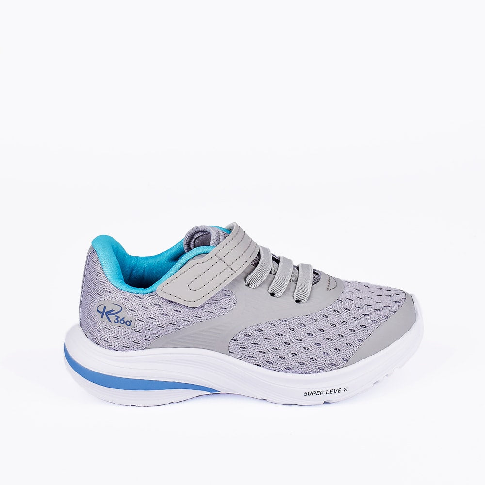 TENIS INFANTIL UNISSEX K-360 SUPER LEVE CINZA/AZUL/VERDE