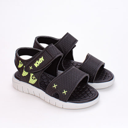 Sandália Menino Infantil Kidy Toys Preto Gelo e Amarelo