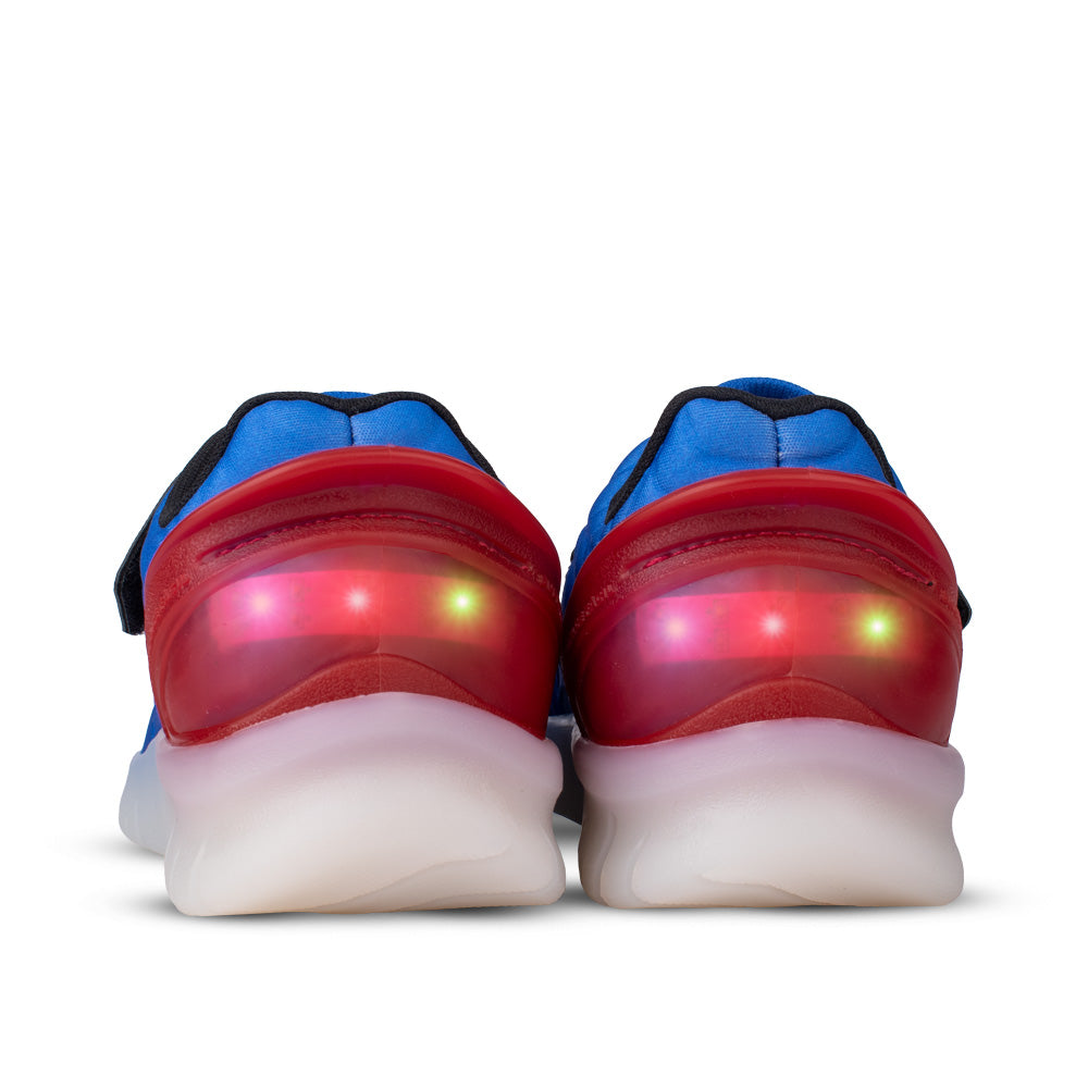 Tênis Infantil Menino Kidy Pisca Pisca Azul/Vermelho Com Velcro