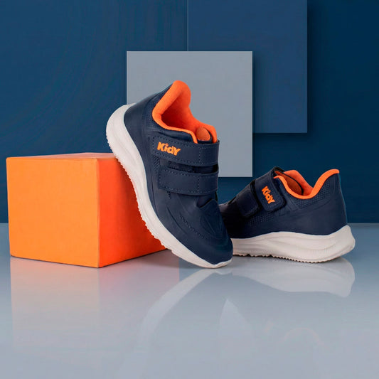 Tênis Kidy Super Conforto Respitec Marinho e Laranja