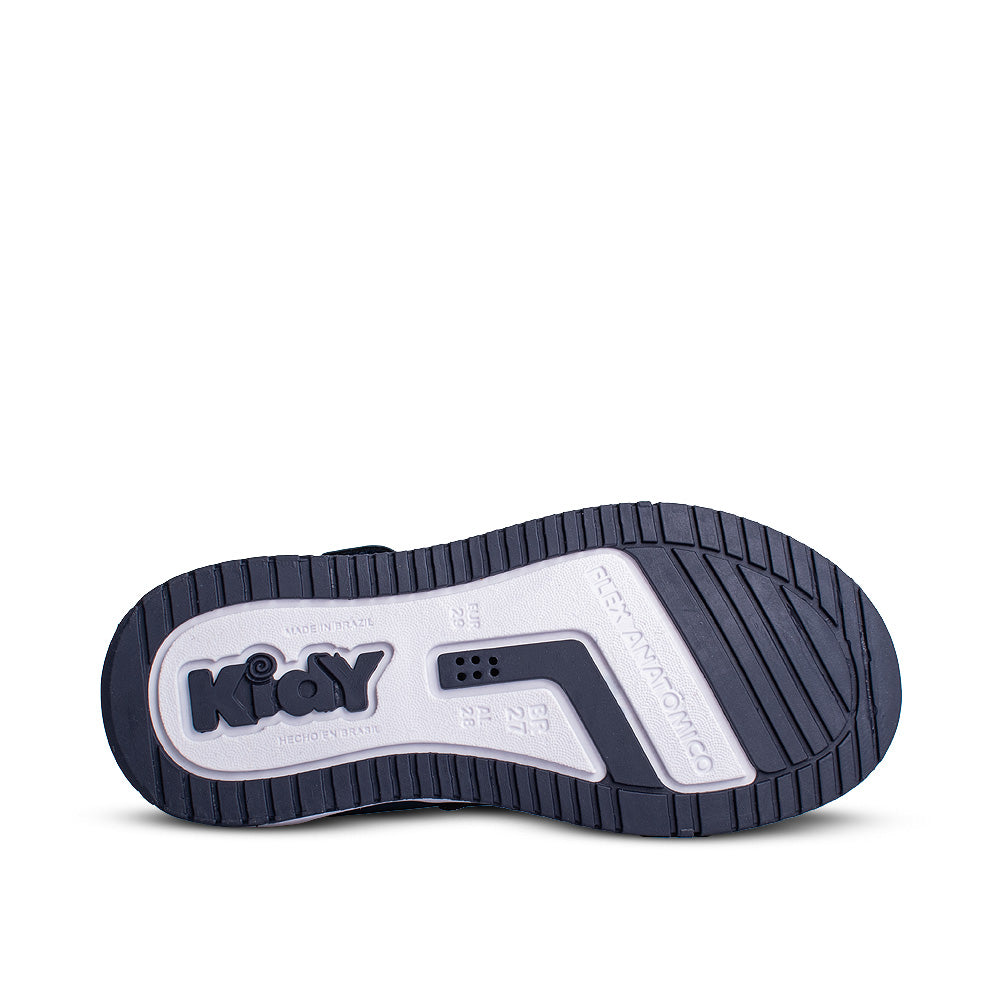 Tênis Infantil Menino Kidy Happy Tira Aderente Marinho com Azul Stone 22 ao 27