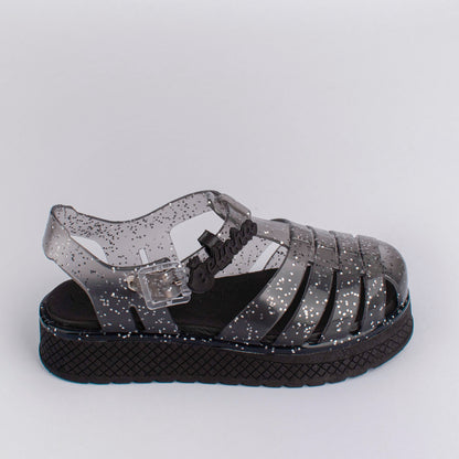 Sandália Infantil Menina Kidy Gloss Fumê com Glitter