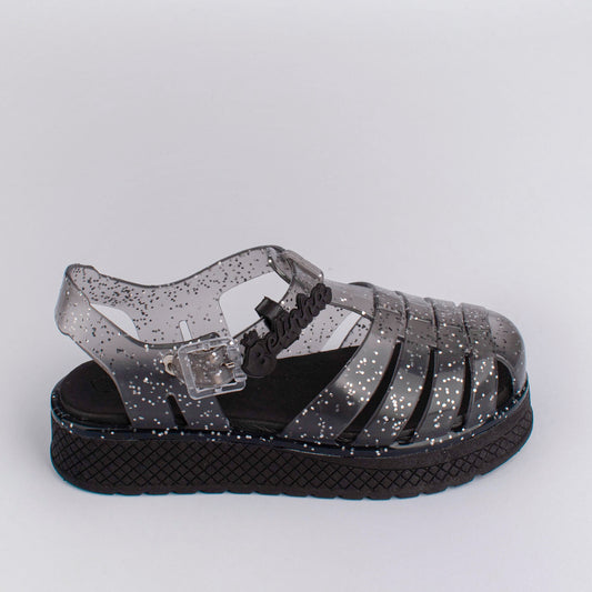 Sandália Infantil Menina Kidy Gloss Fumê com Glitter